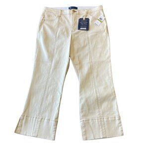 Democracy Ab Solution High Rise Kick Flare Pant Women's 14P Ecru NWT